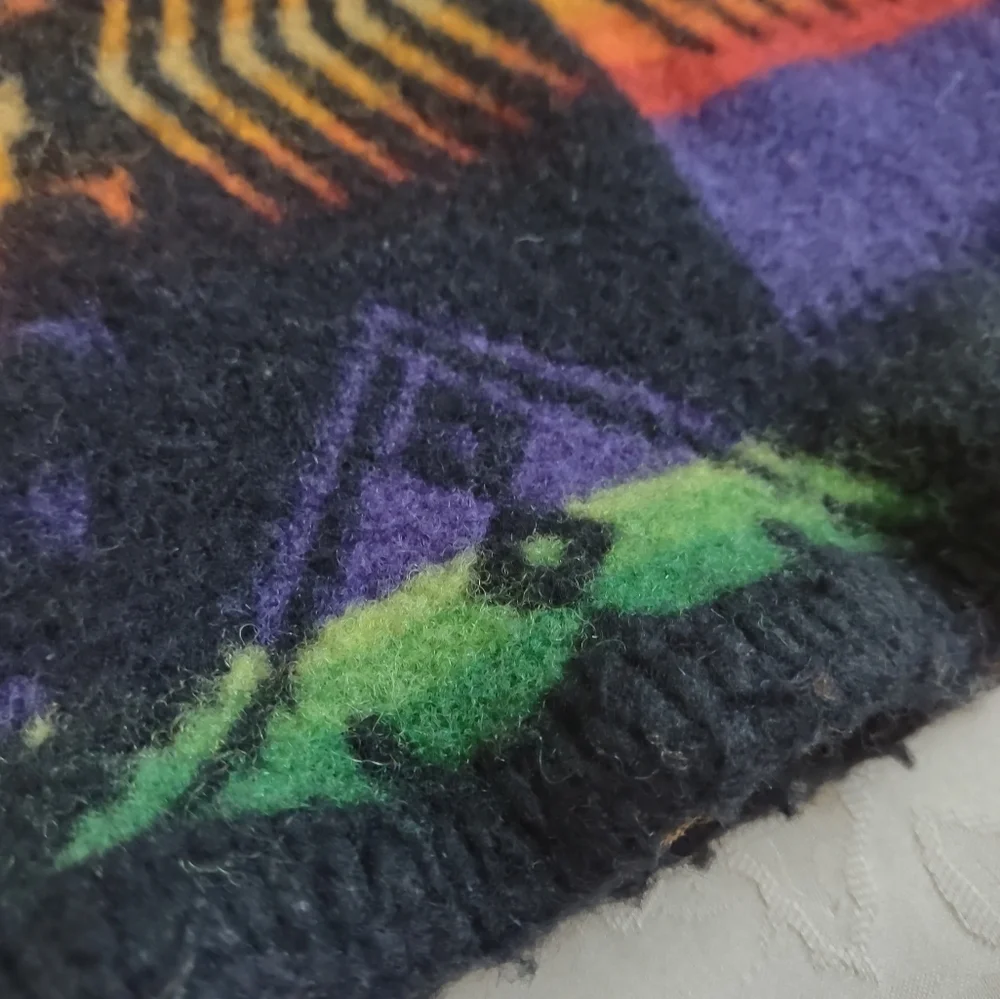 Pendleton Vintage wool felt blanket vintage Beaver State Robes and Shawls black